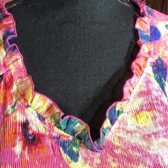 Rossi Roma Floral Crinkle Dress made in Italy - Picture 5 of 12